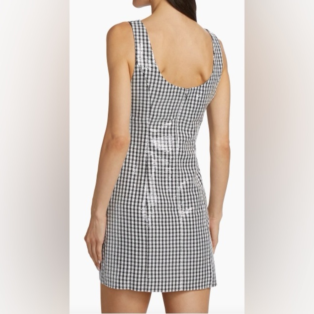 Wayf Houndstooth Sequin Minidress Size Medium - image 2